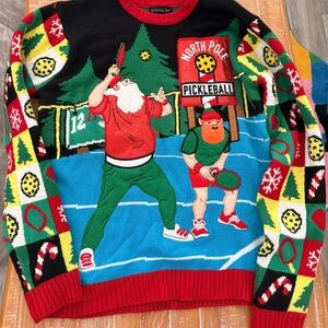 Santa Pickleball Christmas Sweater (S) Small Size. Like New!!!
